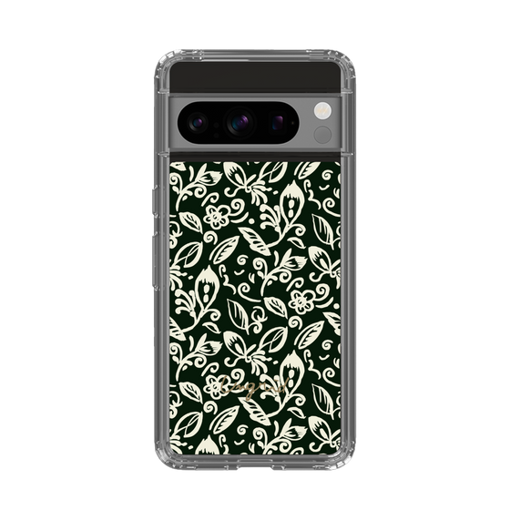 Slim Protection Case［ Ungrid - FlowerPrint - Black ］