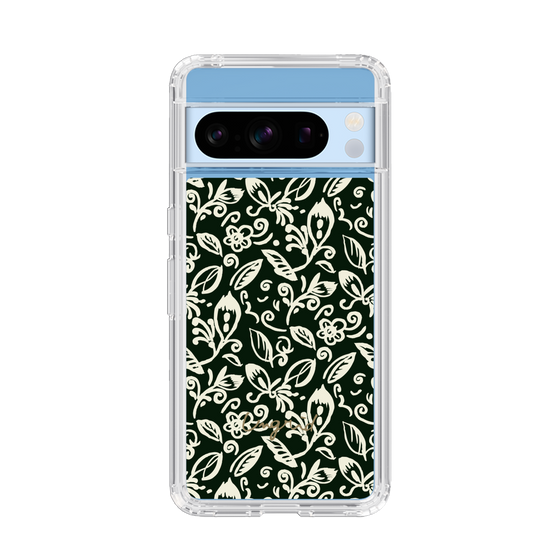 Slim Protection Case［ Ungrid - FlowerPrint - Black ］