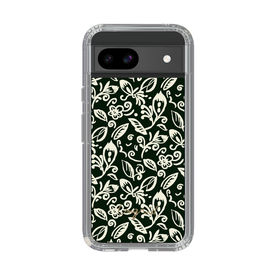 Slim Protection Case［ Ungrid - FlowerPrint - Black ］