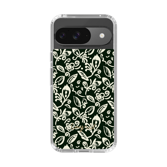 Slim Protection Case［ Ungrid - FlowerPrint - Black ］