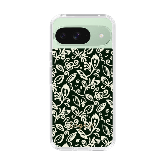 Slim Protection Case［ Ungrid - FlowerPrint - Black ］