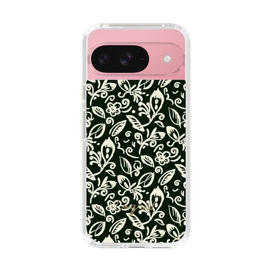 Slim Protection Case［ Ungrid - FlowerPrint - Black ］