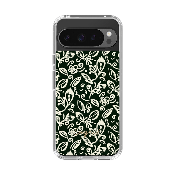 Slim Protection Case［ Ungrid - FlowerPrint - Black ］