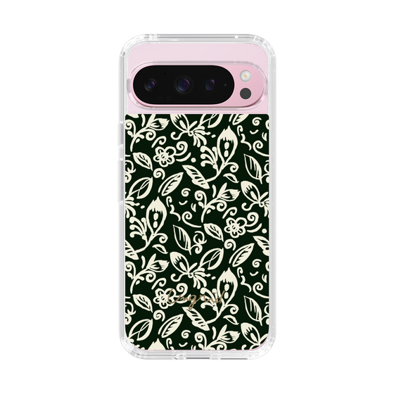 Slim Protection Case［ Ungrid - FlowerPrint - Black ］