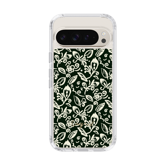 Slim Protection Case［ Ungrid - FlowerPrint - Black ］