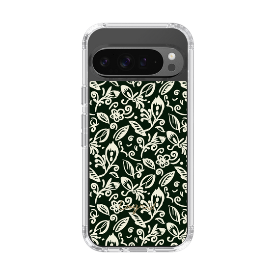 Slim Protection Case［ Ungrid - FlowerPrint - Black ］