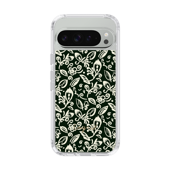 Slim Protection Case［ Ungrid - FlowerPrint - Black ］