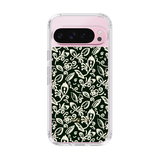 Slim Protection Case［ Ungrid - FlowerPrint - Black ］
