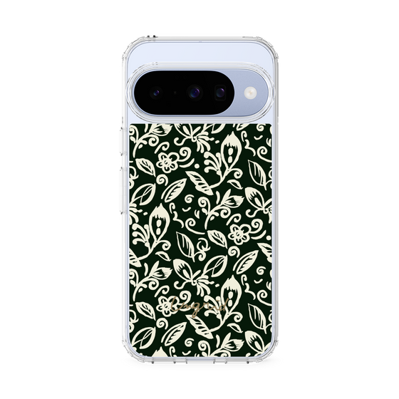 Slim Protection Case［ Ungrid - FlowerPrint - Black ］