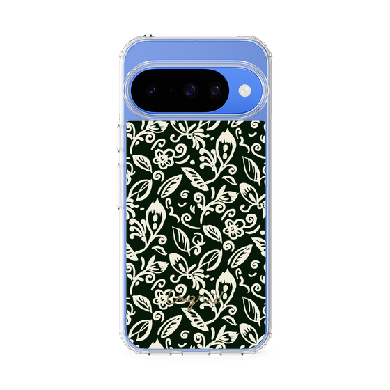 Slim Protection Case［ Ungrid - FlowerPrint - Black ］