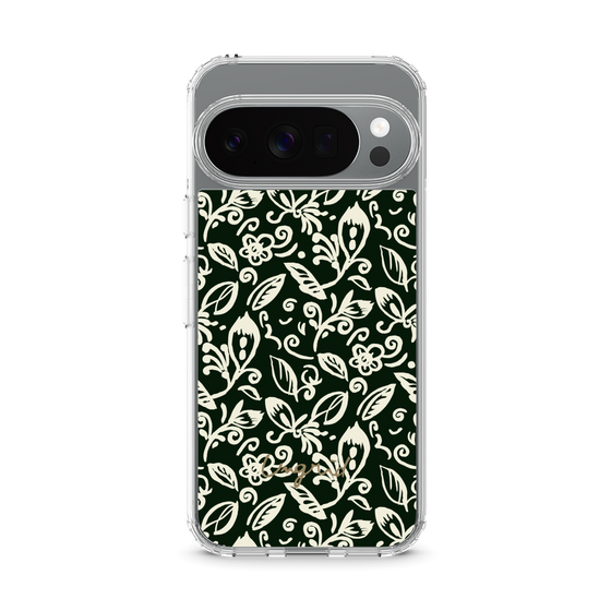 Slim Protection Case［ Ungrid - FlowerPrint - Black ］
