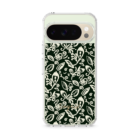 Slim Protection Case［ Ungrid - FlowerPrint - Black ］