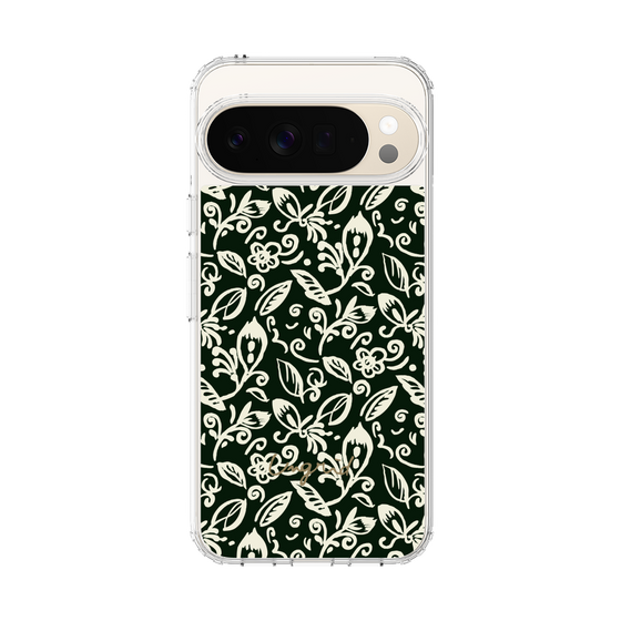 Slim Protection Case［ Ungrid - FlowerPrint - Black ］