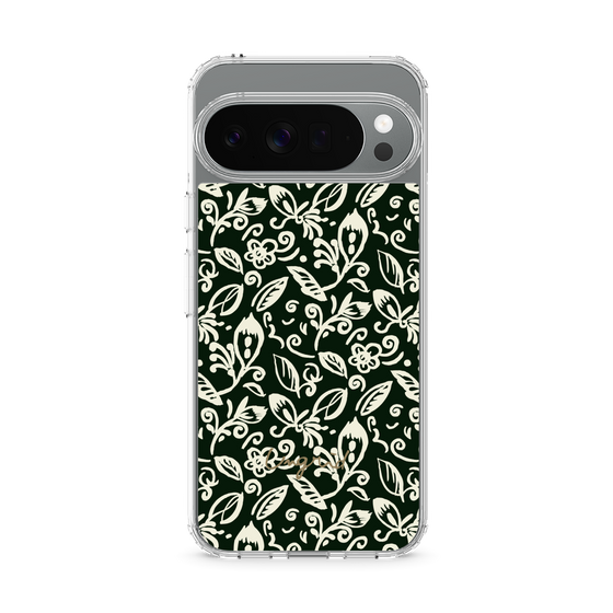 Slim Protection Case［ Ungrid - FlowerPrint - Black ］
