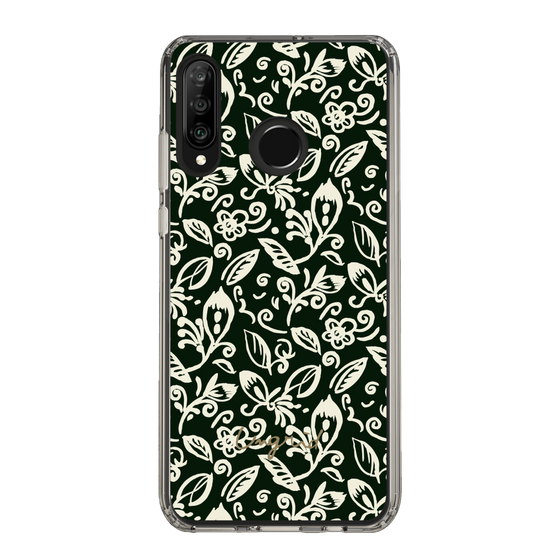 Slim Protection Case［ Ungrid - FlowerPrint - Black ］