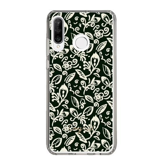 Slim Protection Case［ Ungrid - FlowerPrint - Black ］