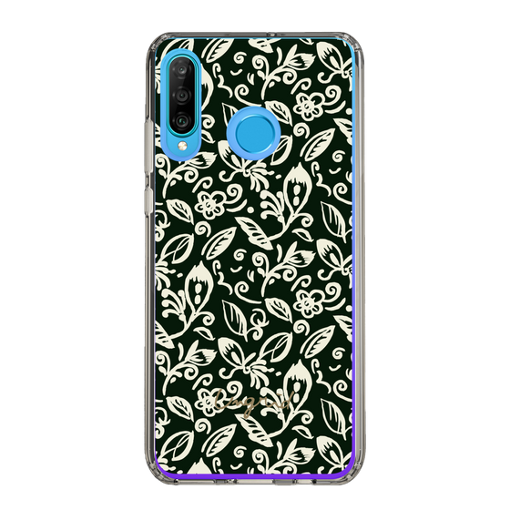 Slim Protection Case［ Ungrid - FlowerPrint - Black ］