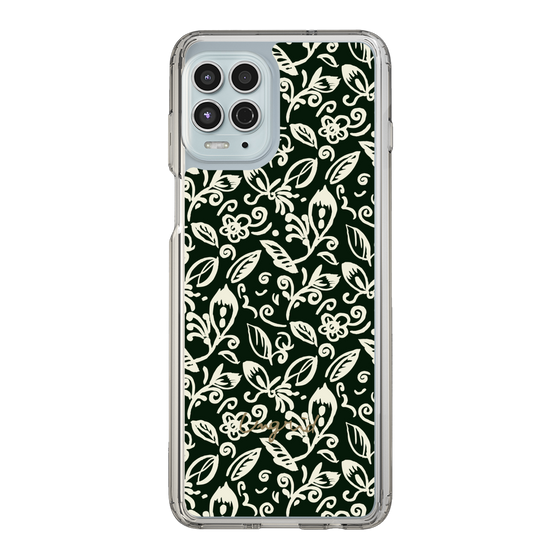Slim Protection Case［ Ungrid - FlowerPrint - Black ］