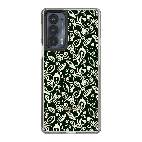Slim Protection Case［ Ungrid - FlowerPrint - Black ］