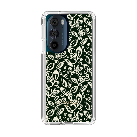Slim Protection Case［ Ungrid - FlowerPrint - Black ］