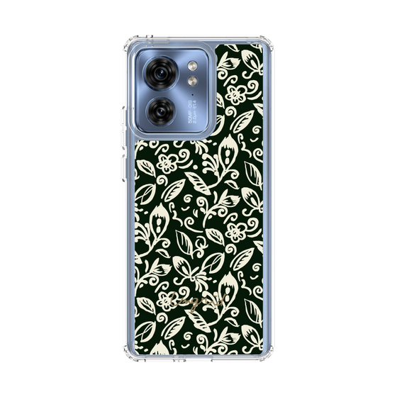 Slim Protection Case［ Ungrid - FlowerPrint - Black ］
