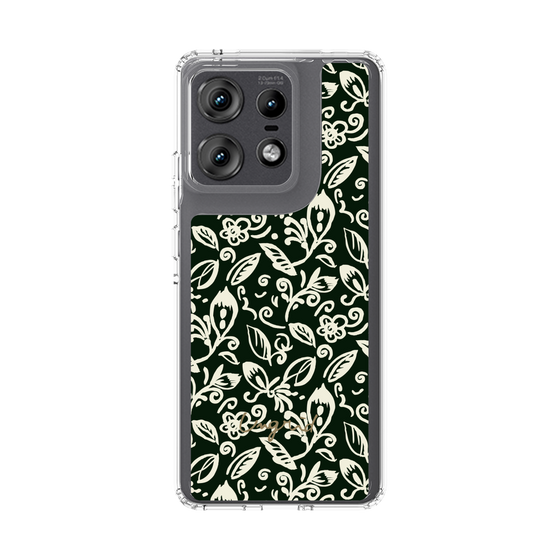 Slim Protection Case［ Ungrid - FlowerPrint - Black ］