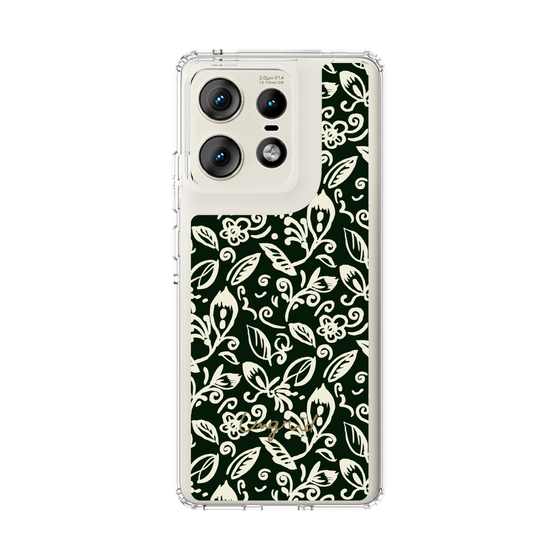 Slim Protection Case［ Ungrid - FlowerPrint - Black ］