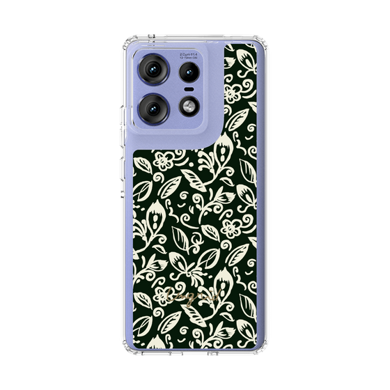 Slim Protection Case［ Ungrid - FlowerPrint - Black ］