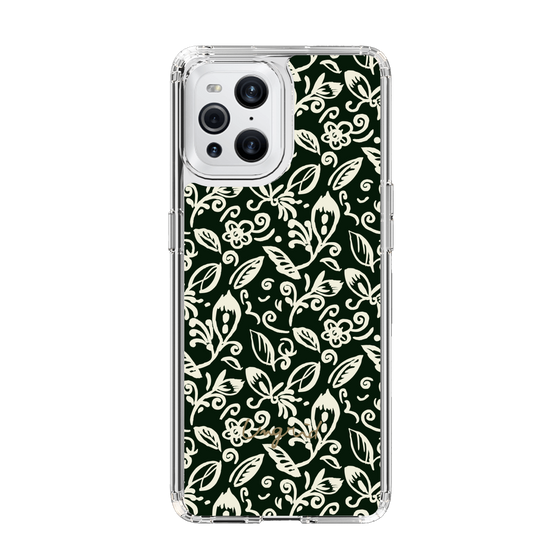 Slim Protection Case［ Ungrid - FlowerPrint - Black ］