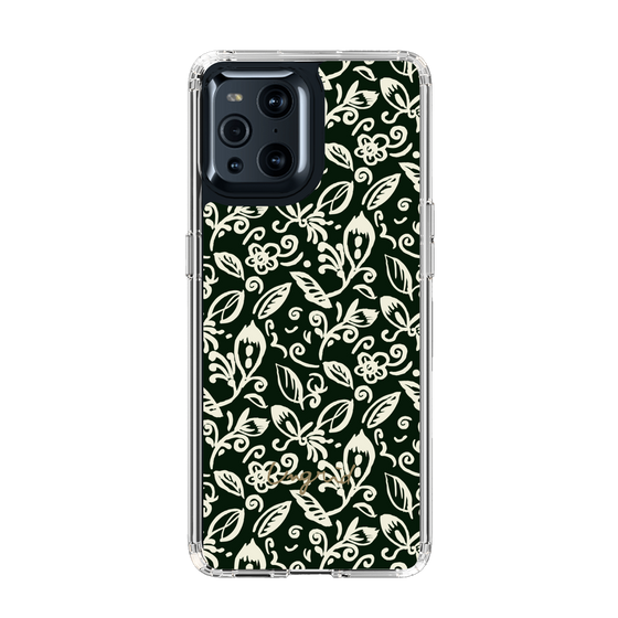 Slim Protection Case［ Ungrid - FlowerPrint - Black ］