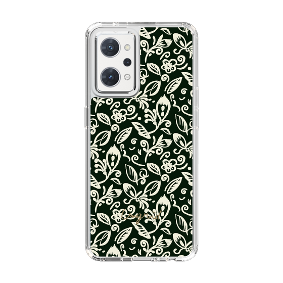 Slim Protection Case［ Ungrid - FlowerPrint - Black ］