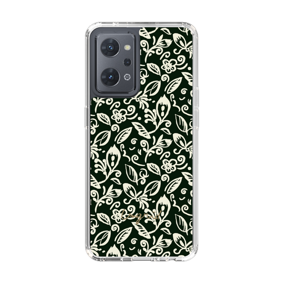 Slim Protection Case［ Ungrid - FlowerPrint - Black ］