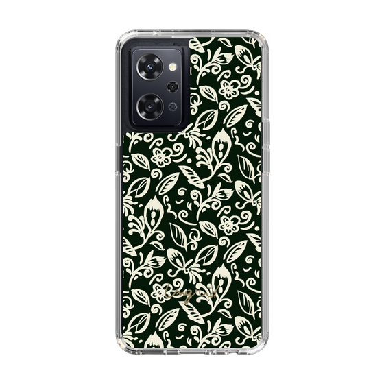 Slim Protection Case［ Ungrid - FlowerPrint - Black ］