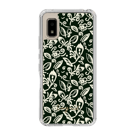 Slim Protection Case［ Ungrid - FlowerPrint - Black ］