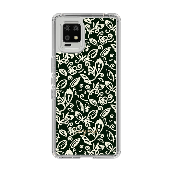 Slim Protection Case［ Ungrid - FlowerPrint - Black ］