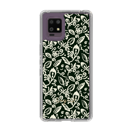 Slim Protection Case［ Ungrid - FlowerPrint - Black ］