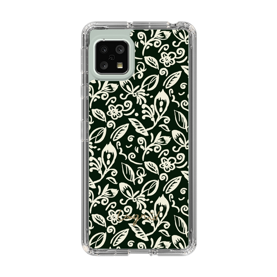 Slim Protection Case［ Ungrid - FlowerPrint - Black ］