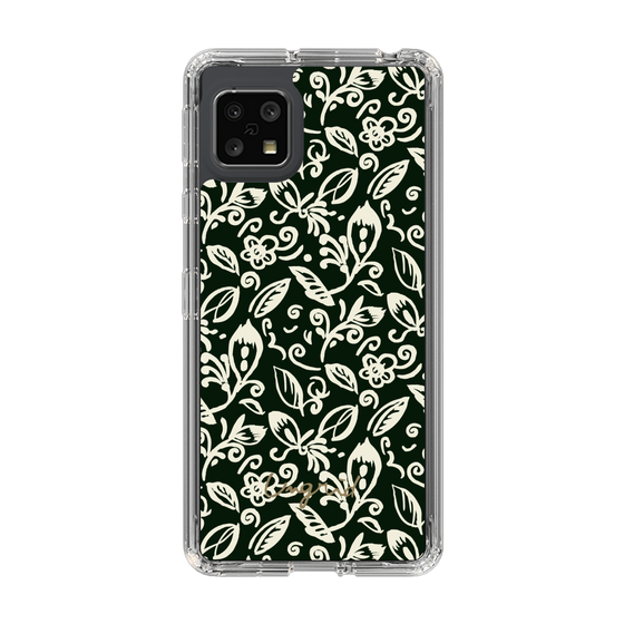 Slim Protection Case［ Ungrid - FlowerPrint - Black ］