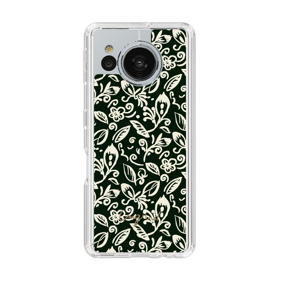 Slim Protection Case［ Ungrid - FlowerPrint - Black ］
