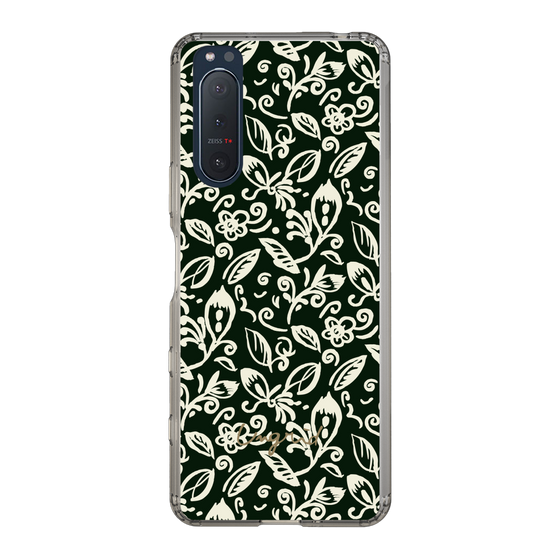 Slim Protection Case［ Ungrid - FlowerPrint - Black ］