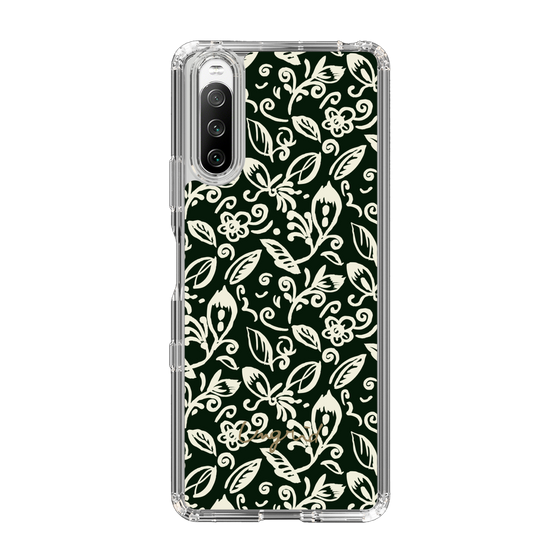 Slim Protection Case［ Ungrid - FlowerPrint - Black ］