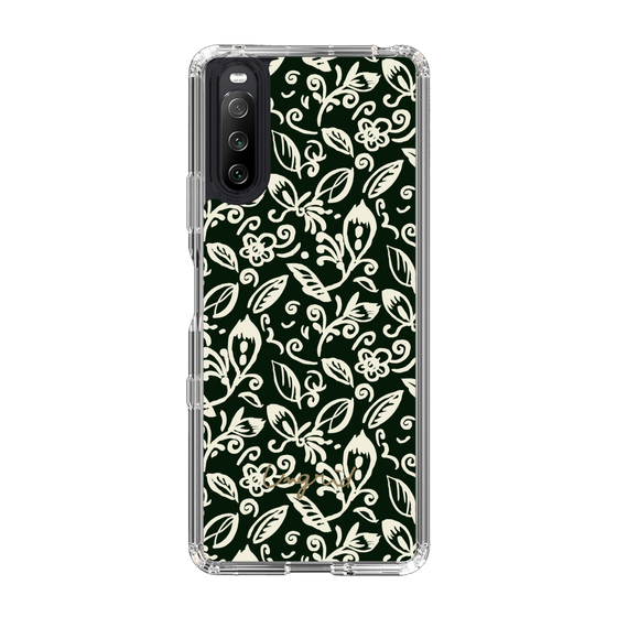 Slim Protection Case［ Ungrid - FlowerPrint - Black ］