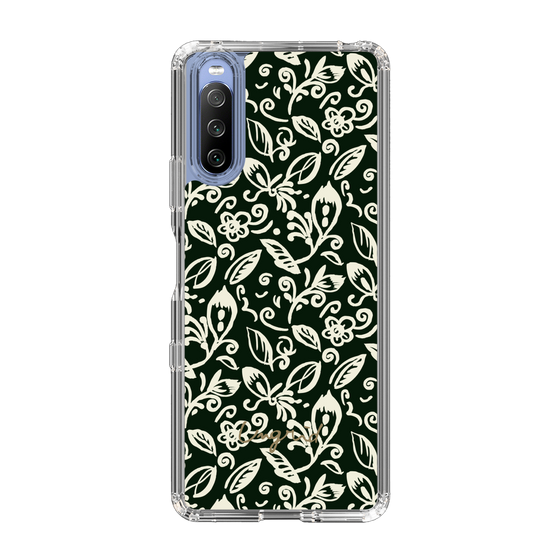Slim Protection Case［ Ungrid - FlowerPrint - Black ］