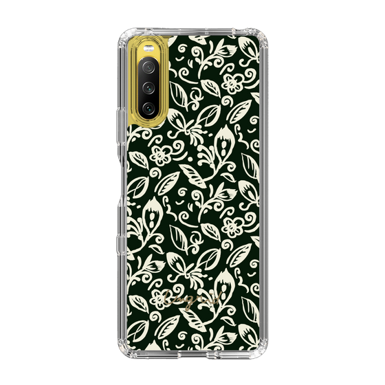Slim Protection Case［ Ungrid - FlowerPrint - Black ］