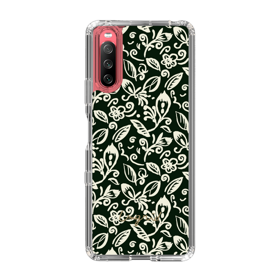 Slim Protection Case［ Ungrid - FlowerPrint - Black ］