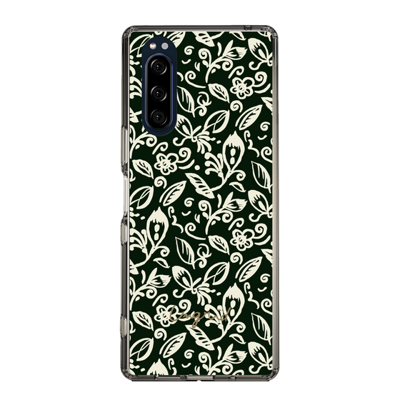 Slim Protection Case［ Ungrid - FlowerPrint - Black ］
