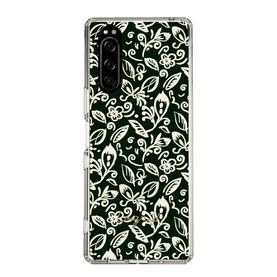 Slim Protection Case［ Ungrid - FlowerPrint - Black ］