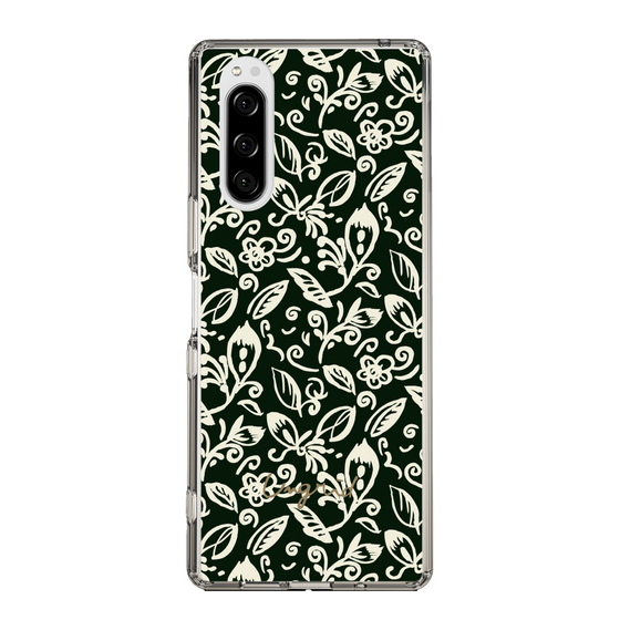 Slim Protection Case［ Ungrid - FlowerPrint - Black ］