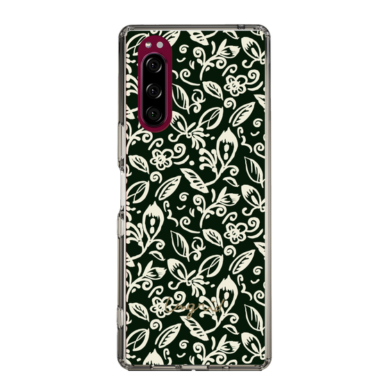 Slim Protection Case［ Ungrid - FlowerPrint - Black ］