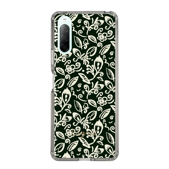Slim Protection Case［ Ungrid - FlowerPrint - Black ］